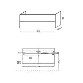 Тумба под раковину Jacob Delafon VOX EB2071-R1-N18